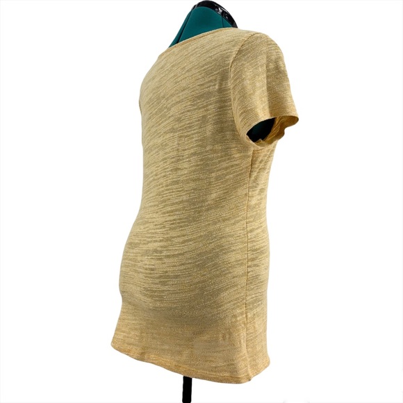 Jones New York Yellow Marled Knit Lightweight Short Sleeve Sweater, Large - Picture 11 of 16